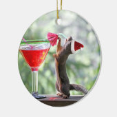 kersteekhoorn Drink een cocktail Keramisch Ornament (Links)
