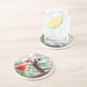 kersteekhoorn Drink een cocktail Zandsteen Onderzetter (Zijkant)