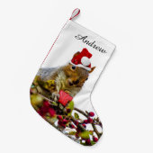 kersteekhoorn gepersonaliseerd in voorraad kleine kerstsok (Voorkant (Hangend))