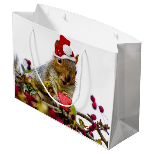 kersteekhoorn grote cadeautas (Achterkant Gekanteld)
