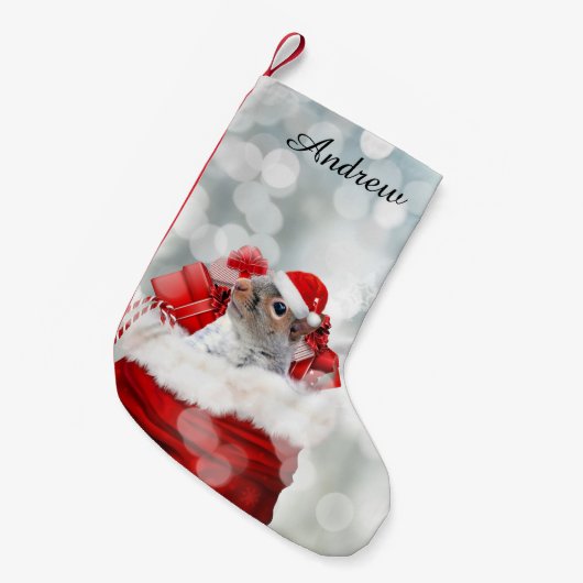 kersteekhoorn kleine kerstsok (Voorkant (Hangend))