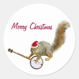 Kersteekhoorn met Banjo Sticker