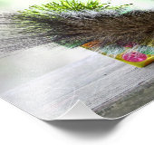 kersteekhoorn met kerstcadeautjes foto afdruk (Hoek)