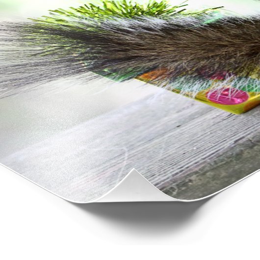 kersteekhoorn met kerstcadeautjes foto afdruk (Hoek)