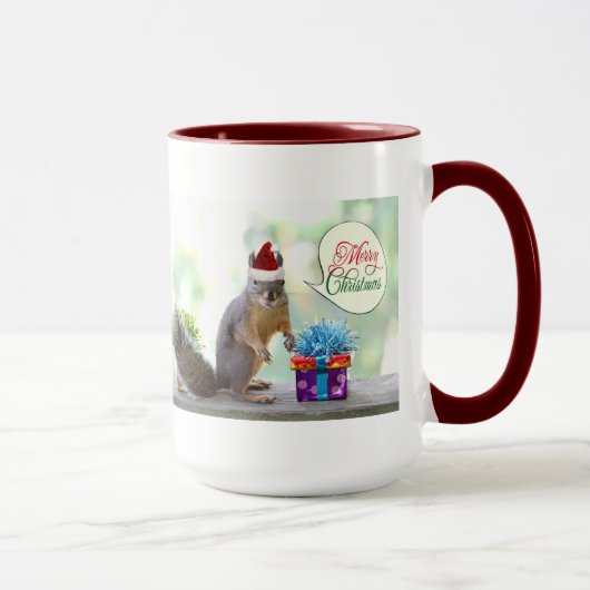 kersteekhoorn met kerstcadeautjes mok (Rechts)