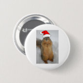 kersteekhoorn met kerstkerstmis ronde button 5,7 cm (Voorkant /achterkant)