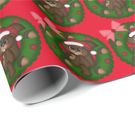 kersteekhoorn met omslagpapier cadeaupapier (Rol Hoek)