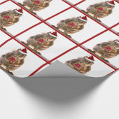 kersteekhoorn met snoepriet cadeaupapier (Hoek)