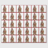 kersteekhoorn met snoepriet cadeaupapier (Vlak)