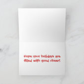 kersteekhoorn met snoepriet feestdagen kaart (Binnen)