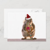 kersteekhoorn met snoepriet feestdagenkaart (Voorkant / Achterkant)