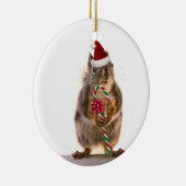 kersteekhoorn met snoepriet keramisch ornament (Rechts)