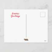 Kersteend met een kerstmuts in een besneeuwde nach feestdagenkaart (Achterkant)