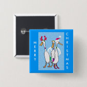 kersteenden vierkante button 5,1 cm (Voorkant /achterkant)