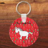 Kersteenhoorn-rood sneeuwpop sleutelhanger (Voorkant)