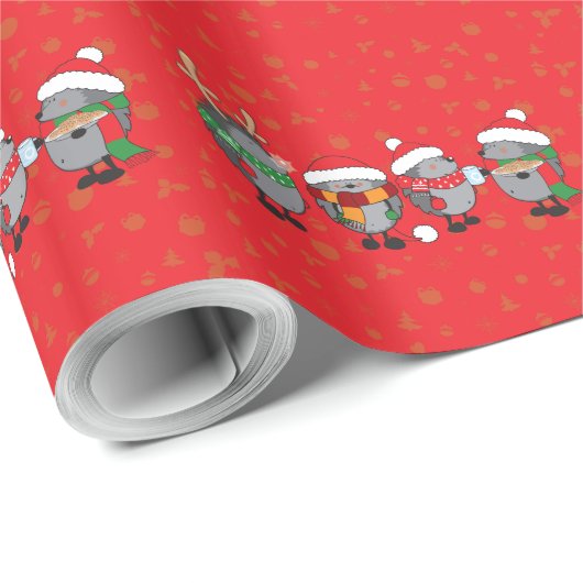 kerstegel cadeaupapier (Rol Hoek)