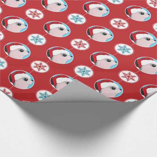 Kerstegel en Snowflake Festive Pattern Cadeaupapier (Hoek)