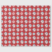 Kerstegel en Snowflake Festive Pattern Cadeaupapier (Vlak)