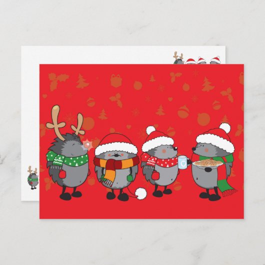 kerstegel feestdagenkaart (Voorkant / Achterkant)