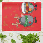 kerstegel theedoek (Gevouwen)