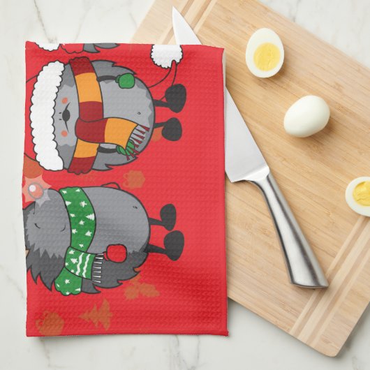 kerstegel theedoek (Quarter Fold)