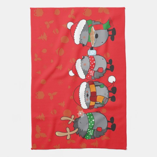 kerstegel theedoek (Verticaal)