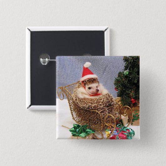 kerstegel vierkante button 5,1 cm (Voorkant /achterkant)