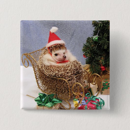 kerstegel vierkante button 5,1 cm (Voorkant)