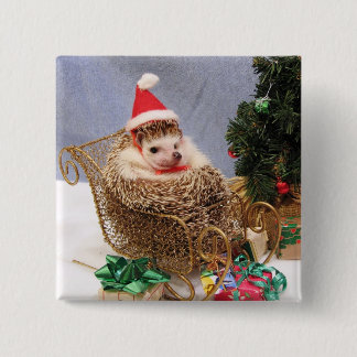 kerstegel vierkante button 5,1 cm