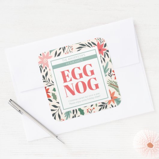 Kersteieren Vierkante Sticker (Envelop)