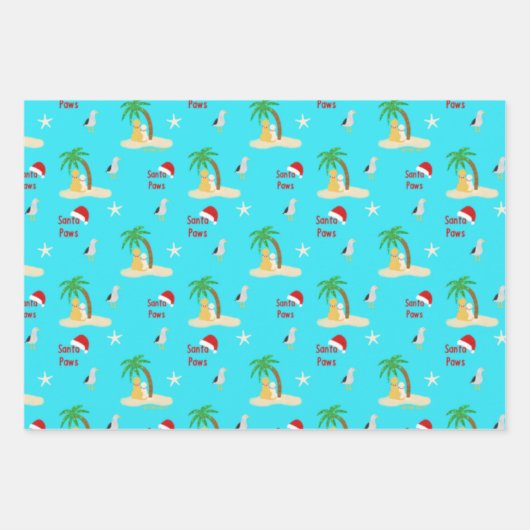 kersteiland Dogs Gift Wrap set van 3 Inpakpapier Vel (Voorkant)