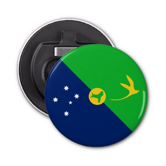 Kersteilandvlag Button Flesopener (Voorkant)