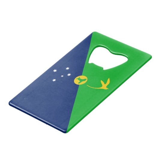 Kersteilandvlag Creditkaart Flessenopener (Voorkant Gekanteld)