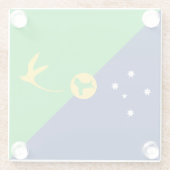 Kersteilandvlag Glazen Onderzetter (Achterkant)