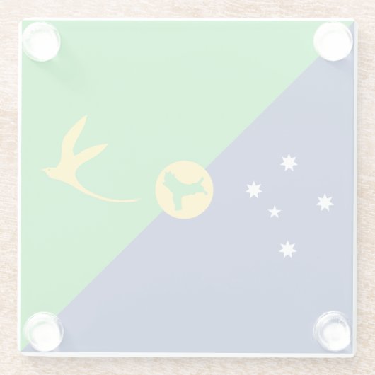 Kersteilandvlag Glazen Onderzetter (Achterkant)