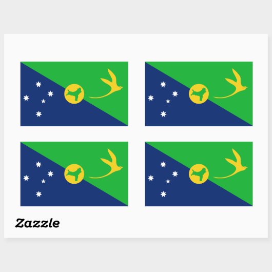 Kersteilandvlag Rechthoekige Sticker (Vel)