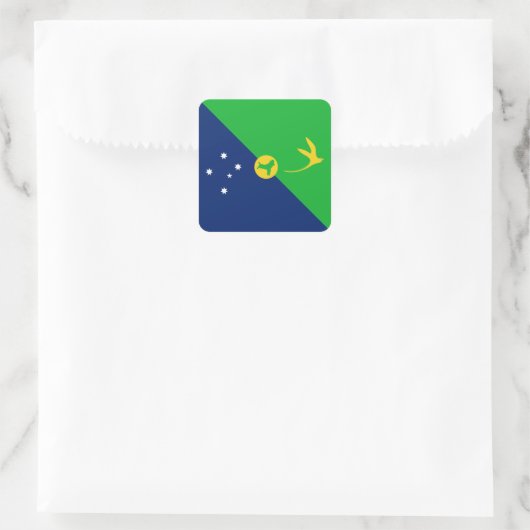 Kersteilandvlag Vierkante Sticker (Tas)