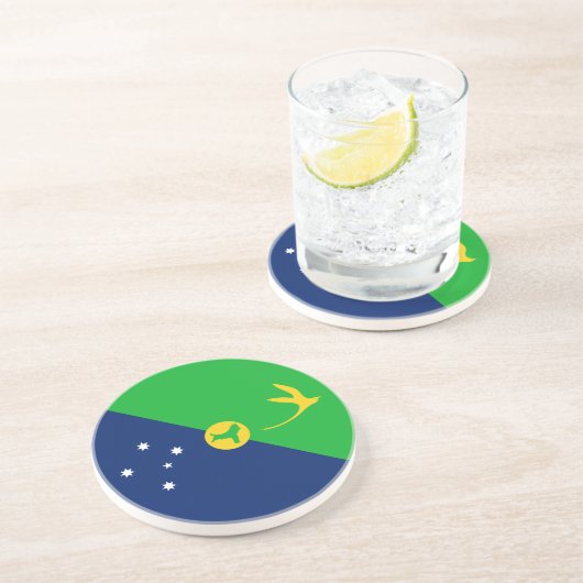 Kersteilandvlag Zandsteen Onderzetter (Zijkant)