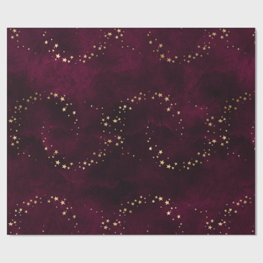 Kerstelegant luxe gouden sterren patroon cadeaupapier (Vlak)