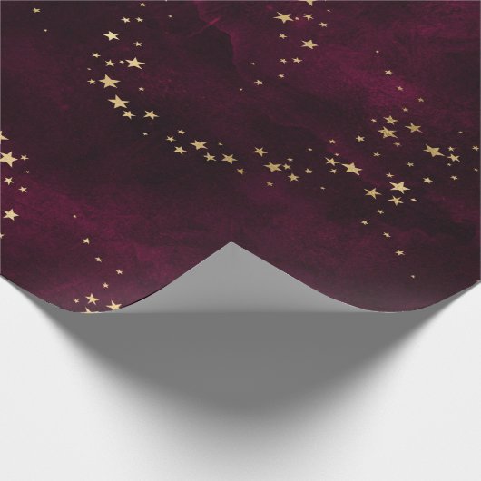 Kerstelegant luxe gouden sterren patroon cadeaupapier (Hoek)