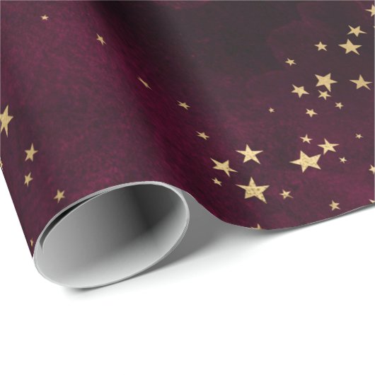 Kerstelegant luxe gouden sterren patroon cadeaupapier (Rol Hoek)