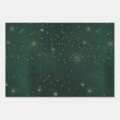 Kerstelegant luxe gouden sterren patroon inpakpapier vel (Voorkant 3)