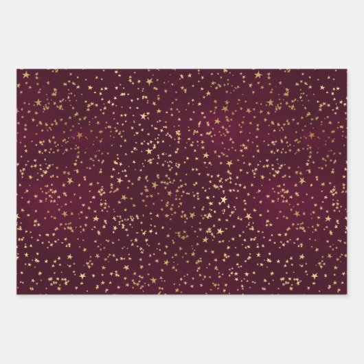 Kerstelegant luxe gouden sterren patroon inpakpapier vel (Voorkant 2)