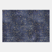 Kerstelegant luxe gouden sterren patroon inpakpapier vel (Voorkant)