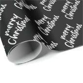 Kerstelegant zwart-wit cadeaupapier (Rol Hoek)