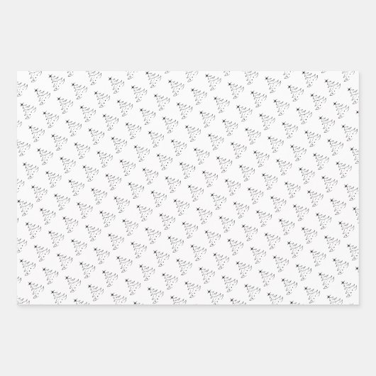 Kerstelegant zwart-wit inpakpapier vel (Voorkant 3)