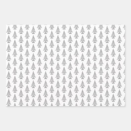 Kerstelegant zwart-wit inpakpapier vel (Voorkant 2)