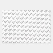 Kerstelegant zwart-wit inpakpapier vel (Voorkant)