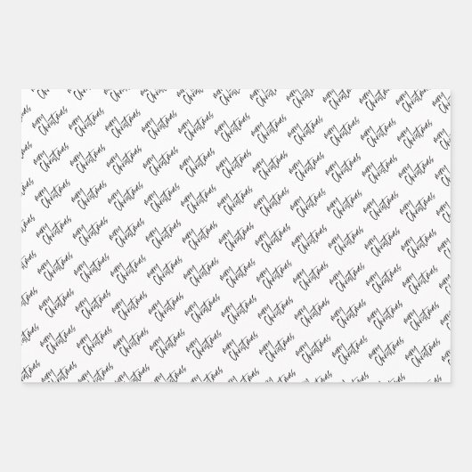 Kerstelegant zwart-wit inpakpapier vel (Voorkant)