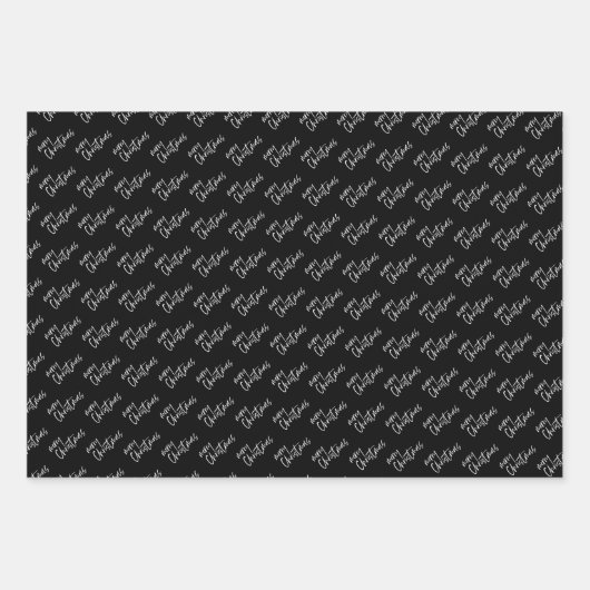 Kerstelegant zwart-wit inpakpapier vel (Voorkant)